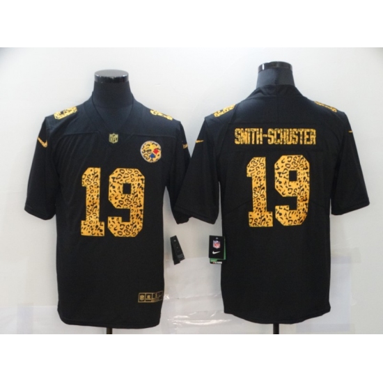 Men's Pittsburgh Steelers #19 JuJu Smith-Schuster Black Nike Leopard Print Limited Jersey - Ujersey