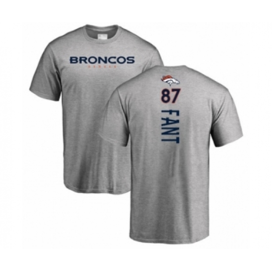 Football Denver Broncos #87 Noah Fant Ash Backer T-Shirt - Ujersey