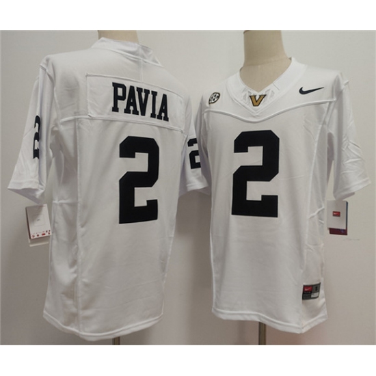 Men's Vanderbilt Commodores #2 Diego Pavia White 2024 F.U.S.E. Vapor Limited Stitched Football Jersey - Ujersey