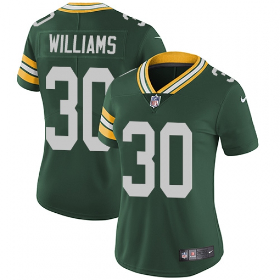 Women's Nike Green Bay Packers #30 Jamaal Williams Elite Green Team Color NFL Jersey - Ujersey