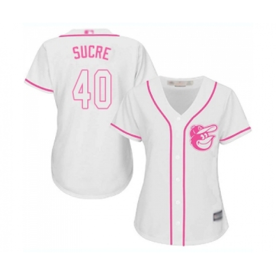 Women's Baltimore Orioles #40 Jesus Sucre Replica White Fashion Cool Base Baseball Jersey - Ujersey