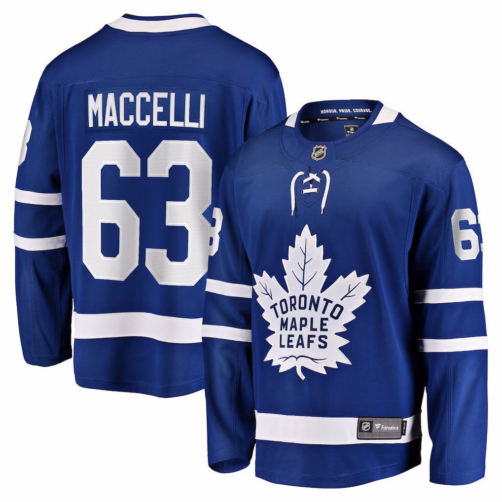Men's Toronto Maple Leafs Matias Maccelli Fanatics Blue Home Breakaway Jersey - Ujersey Shop