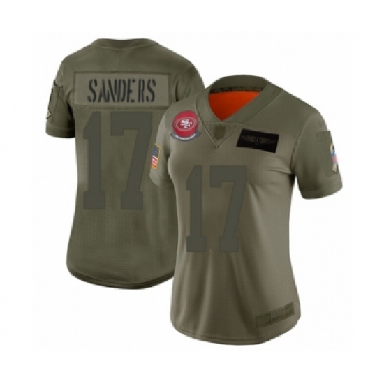 Women's San Francisco 49ers #17 Emmanuel Sanders Limited Camo 2019 Salute to Service Football Jersey - Ujersey