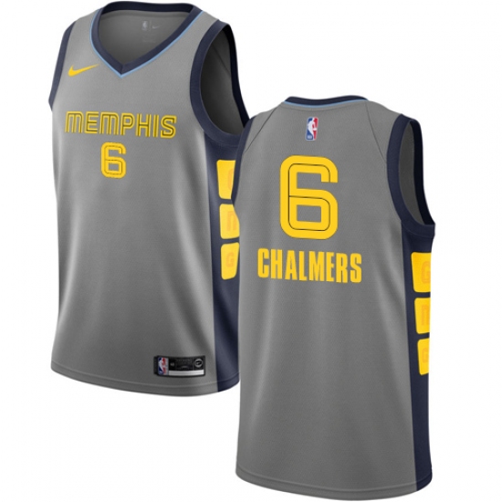 Youth Nike Memphis Grizzlies #6 Mario Chalmers Swingman Gray NBA Jersey - City Edition - Ujersey