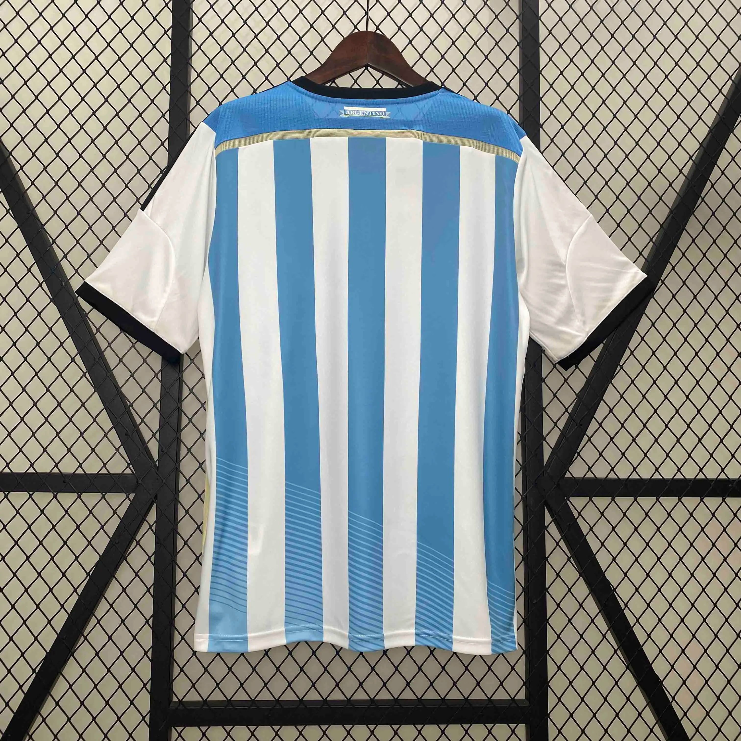 Argentina Retro Jersey Custom Home Football Jersey 2014 - ujerseystore