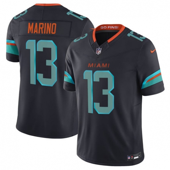 Men's Miami Dolphins #13 Dan Marino Black 2025 F.U.S.E. “Rivalries” Vapor Limited Football Stitched Jersey - Ujersey