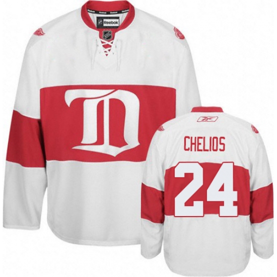 Women's Reebok Detroit Red Wings #24 Chris Chelios Authentic White Third NHL Jersey - Ujersey