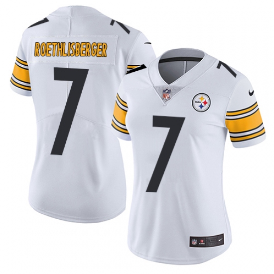 Women's Nike Pittsburgh Steelers #7 Ben Roethlisberger White Vapor Untouchable Limited Player NFL Jersey - Ujersey