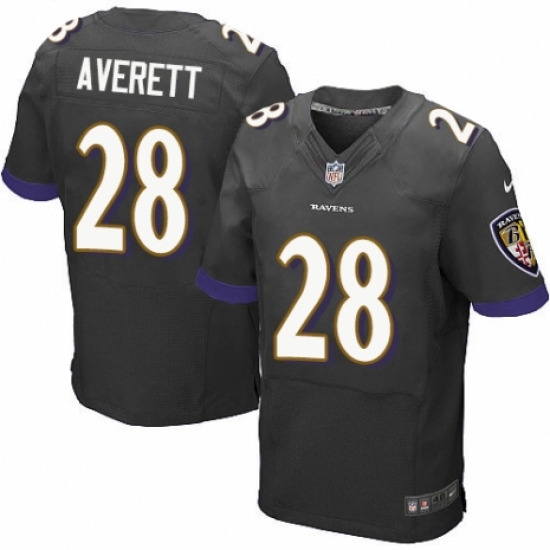 Men's Nike Baltimore Ravens #28 Anthony Averett Elite Black Alternate NFL Jersey - Ujersey