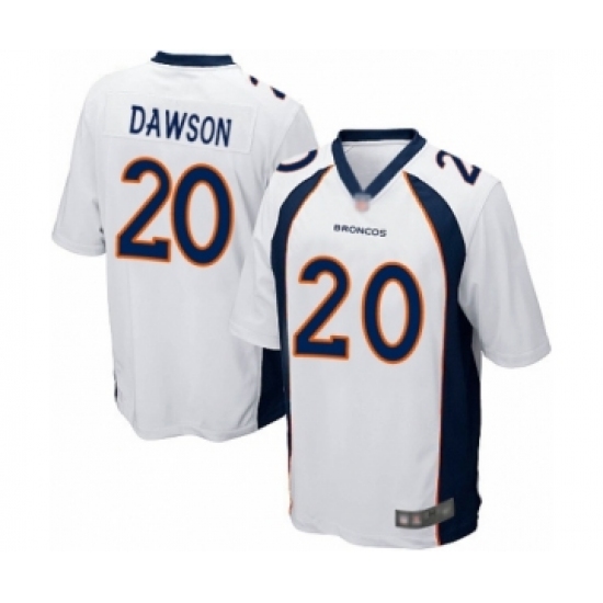 Men's Denver Broncos #20 Duke Dawson Game White Football Jersey - Ujersey