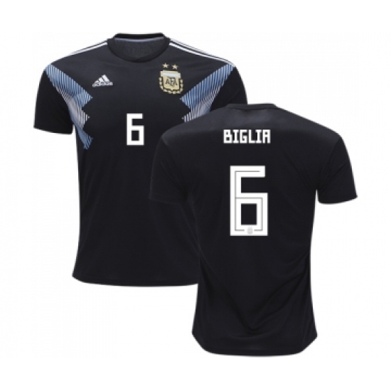 Argentina #6 Biglia Away Kid Soccer Country Jersey