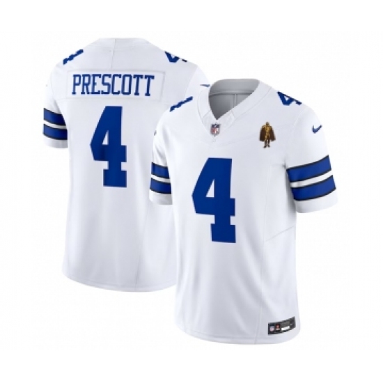 Men's Nike Dallas Cowboys #4 Dak Prescott White 2023 F.U.S.E. Walter Payton Vapor Limited Football Stitched Jersey - Ujersey
