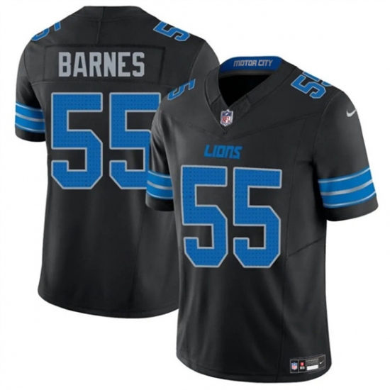 Men's Detroit Lions #55 Derrick Barnes Black 2025 F.U.S.E. Vapor Limited Football Stitched Game Jersey - Ujersey