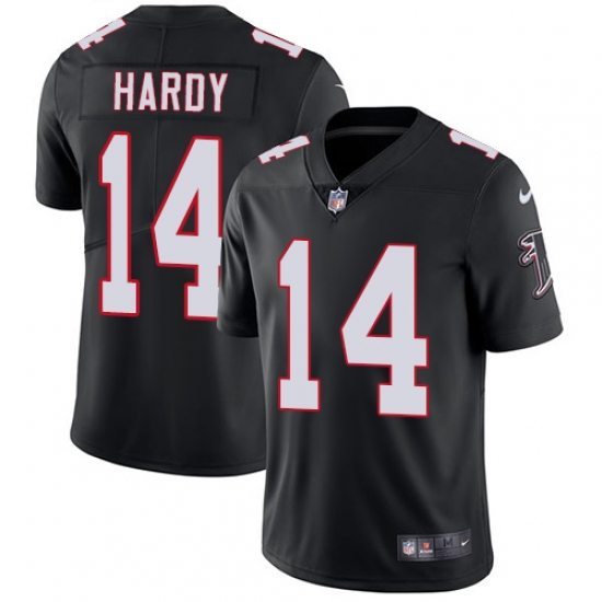 Men's Nike Atlanta Falcons #14 Justin Hardy Black Alternate Vapor Untouchable Limited Player NFL Jersey - Ujersey