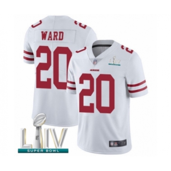 Youth San Francisco 49ers #20 Jimmie Ward White Vapor Untouchable Limited Player Super Bowl LIV Bound Football Jersey - Ujersey