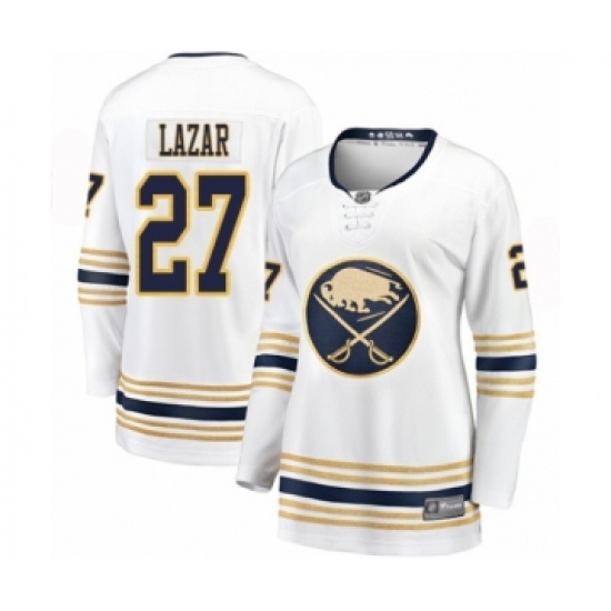 Women's Buffalo Sabres #27 Curtis Lazar Fanatics Branded White 50th Season Breakaway Hockey Jersey - Ujersey