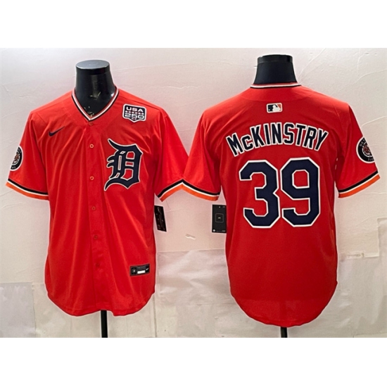 Men's Detroit Tigers #39 Zach McKinstry Orange 2026 Alternate USA 250' Vapor Premier Limited Stitched Baseball Jersey - Ujersey