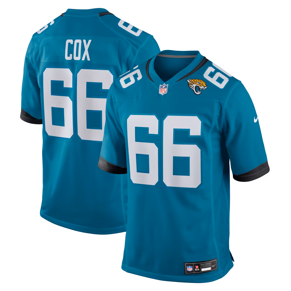 Men's Jacksonville Jaguars Eli Cox Nike Teal Team Game Jersey - Ujersey