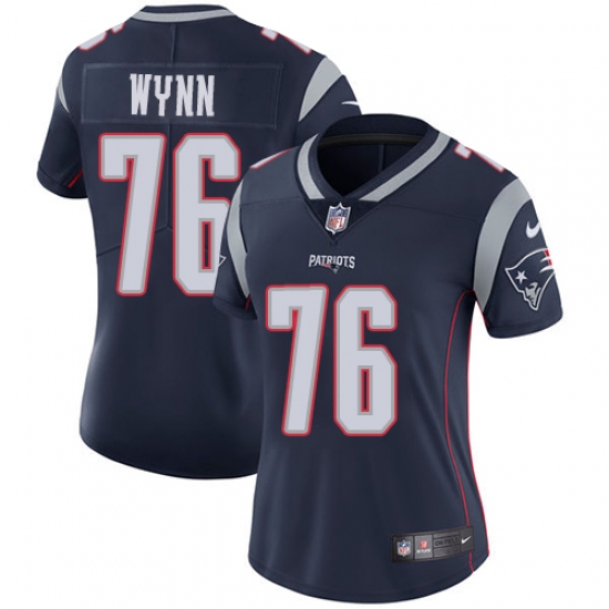 Women's Nike New England Patriots #76 Isaiah Wynn Navy Blue Team Color Vapor Untouchable Limited Player NFL Jersey - Ujersey