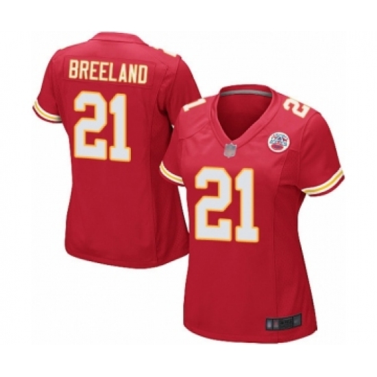 Women's Kansas City Chiefs #21 Bashaud Breeland Game Red Team Color Football Jersey - Ujersey