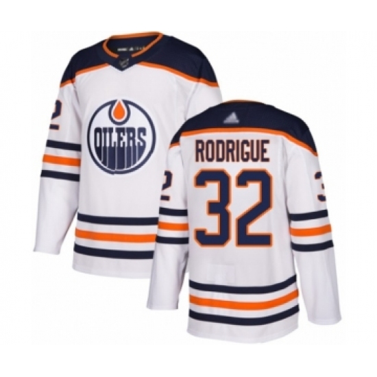 Men's Edmonton Oilers #32 Olivier Rodrigue Authentic White Away Hockey Jersey - Ujersey