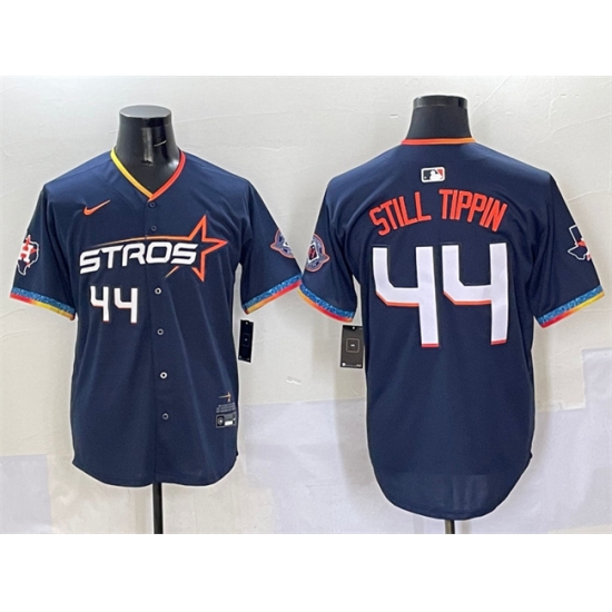 Men's Houston Astros #44 Still Tippin Navy 2025 City Connect With Texas Limited Stitched Baseball Jersey - Ujersey