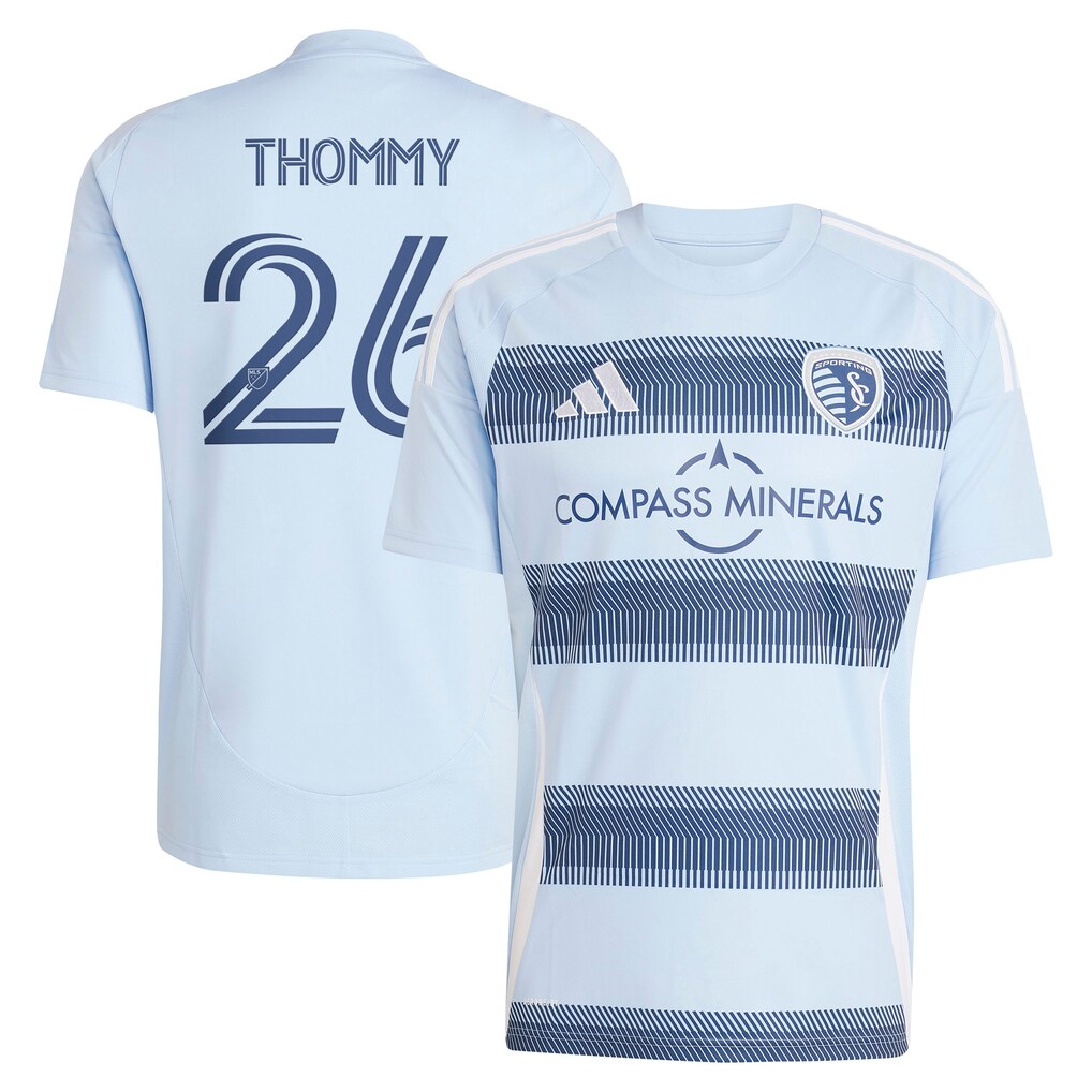 Men's Sporting Kansas City Erik Thommy adidas Light Blue 2025 One KC Replica Player Jersey - Ujersey