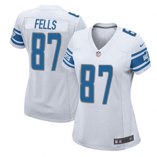 Women's Nike Detroit Lions #87 Darren Fells Game White NFL Jersey - Ujersey