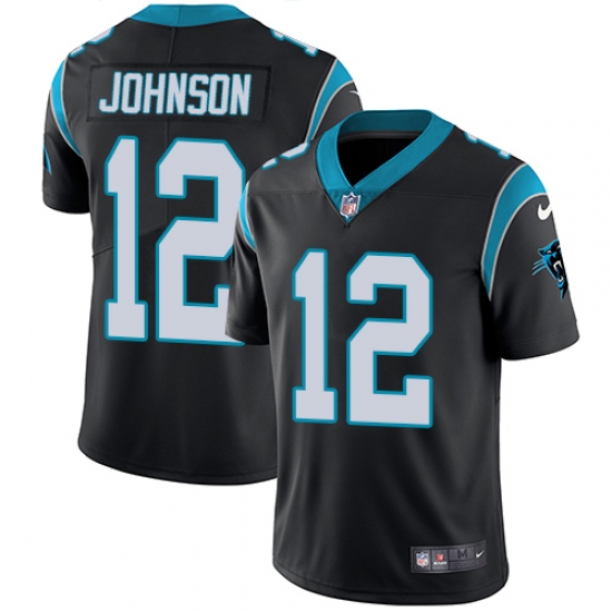 Men's Nike Carolina Panthers #12 Charles Johnson Black Team Color Vapor Untouchable Limited Player NFL Jersey - Ujersey
