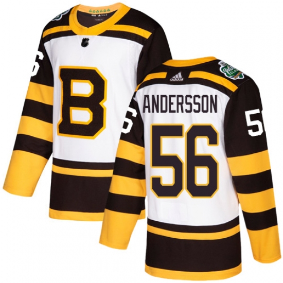 Youth Adidas Boston Bruins #56 Axel Andersson Authentic White 2019 Winter Classic NHL Jersey - Ujersey