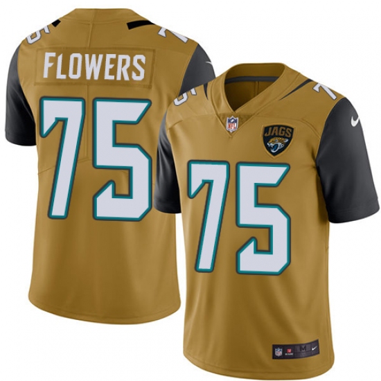 Youth Nike Jacksonville Jaguars #75 Ereck Flowers Limited Gold Rush Vapor Untouchable NFL Jersey - Ujersey
