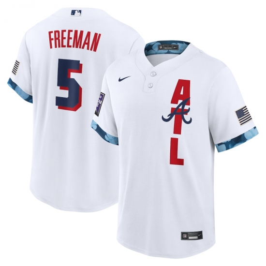 Men's Atlanta Braves #5 Freddie Freeman Nike White 2021 MLB All-Star Game Replica Player Jersey - Ujersey