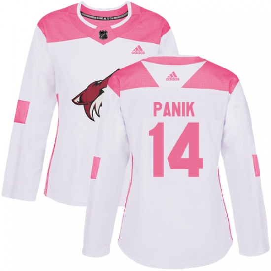 Women's Adidas Arizona Coyotes #14 Richard Panik Authentic White Pink Fashion NHL Jersey - Ujersey
