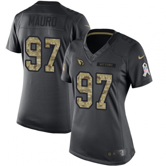 Women's Nike Arizona Cardinals #97 Josh Mauro Limited Black 2016 Salute to Service NFL Jersey - Ujersey