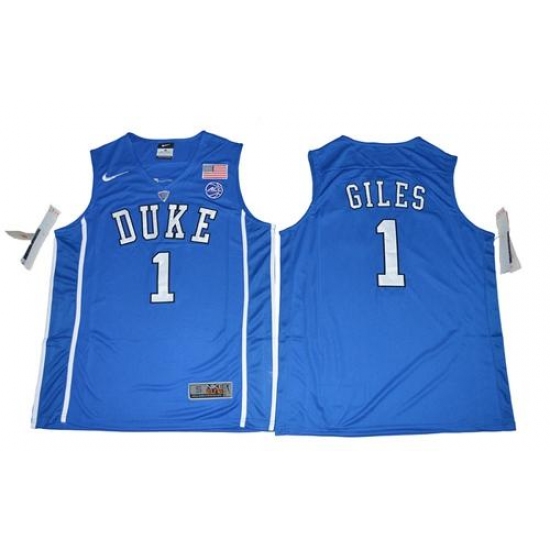 Duke Blue Devils #1 Harry Giles Blue Basketball Elite Stitched NCAA Jersey - Ujersey