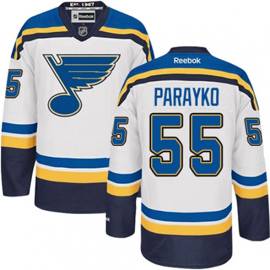 Women's Reebok St. Louis Blues #55 Colton Parayko Authentic White Away NHL Jersey - Ujersey