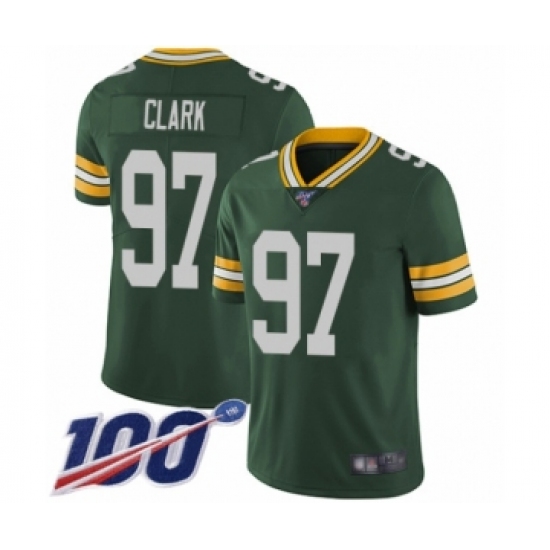 Men's Green Bay Packers #97 Kenny Clark Green Team Color Vapor Untouchable Limited Player 100th Season Football Jersey - Ujersey