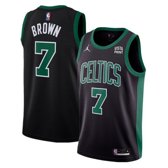 Men's Boston Celtics #7 Jaylen Brown Black Statement Edition Stitched Basketball Jersey - Ujersey