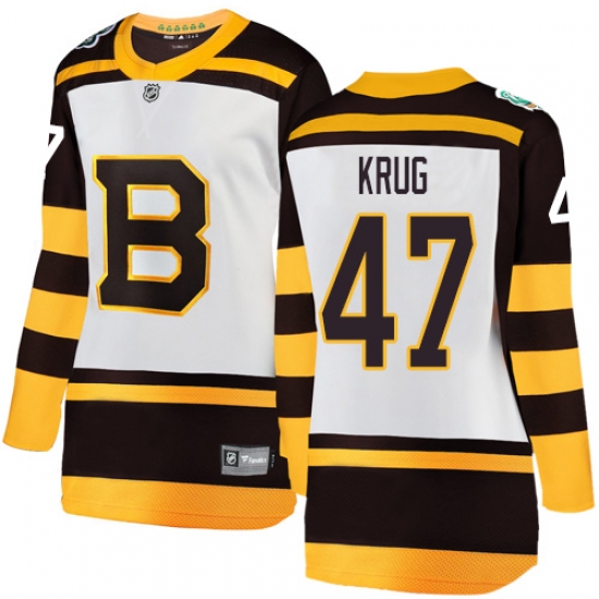 Women's Boston Bruins #47 Torey Krug White 2019 Winter Classic Fanatics Branded Breakaway NHL Jersey - Ujersey