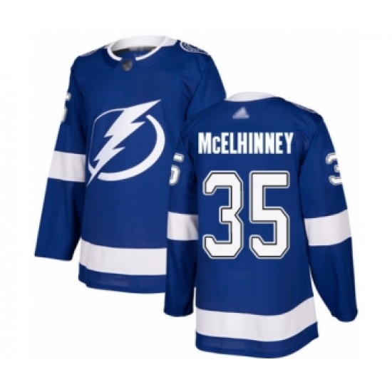 Youth Tampa Bay Lightning #35 Curtis McElhinney Authentic Royal Blue Home Hockey Jersey - Ujersey