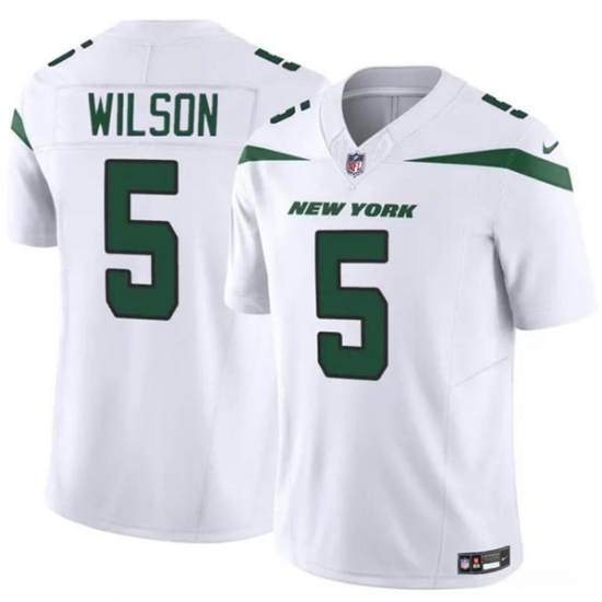 Men's New York Jets #5 Garrett Wilson White 2023 F.U.S.E. Vapor Untouchable Limited Football Stitched Jersey - Ujersey