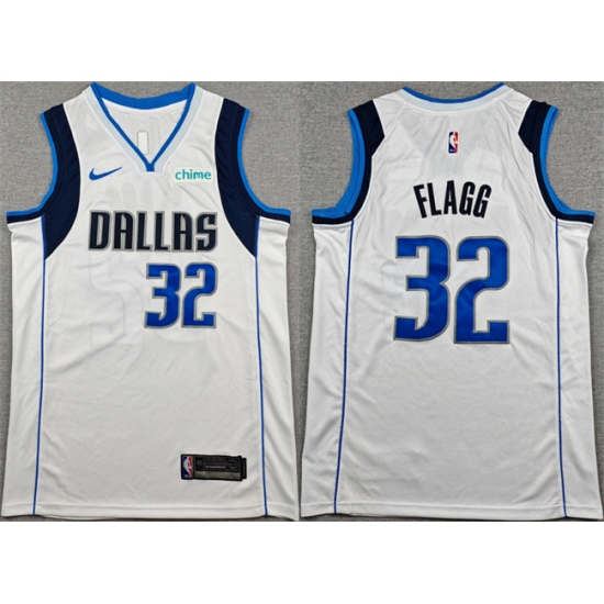 Men's Dallas Mavericks #32 Cooper Flagg White 2025 Association Edition Stitched Basketball Jersey - Ujersey