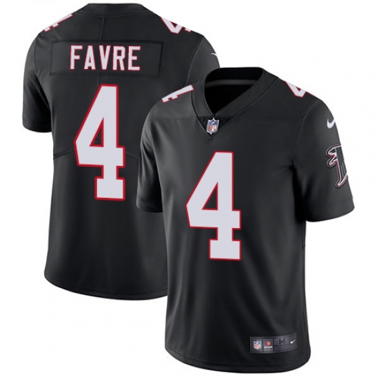 Youth Nike Atlanta Falcons #4 Brett Favre Black Alternate Vapor Untouchable Limited Player NFL Jersey - Ujersey