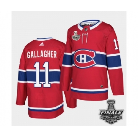 Men's Adidas Canadiens #11 Brendan Gallagher Red Road Authentic 2021 Stanley Cup Jersey