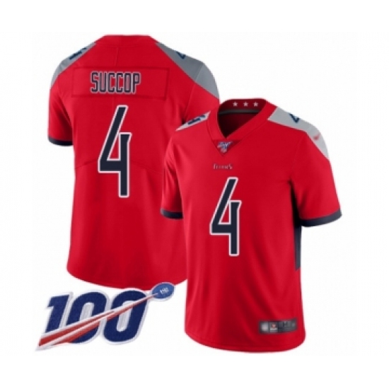 Youth Tennessee Titans #4 Ryan Succop Limited Red Inverted Legend 100th Season Football Jersey - Ujersey