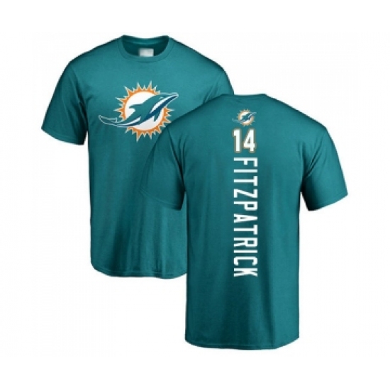 Football Miami Dolphins #14 Ryan Fitzpatrick Aqua Green Backer T-Shirt - Ujersey