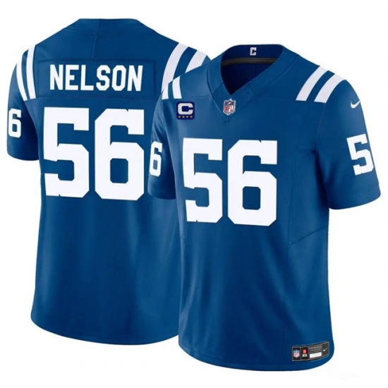 Men's Indianapolis Colts #56 Quenton Nelson Blue 2024 F.U.S.E. With 4-Star C Vapor Limited Stitched Football Jersey - Ujersey