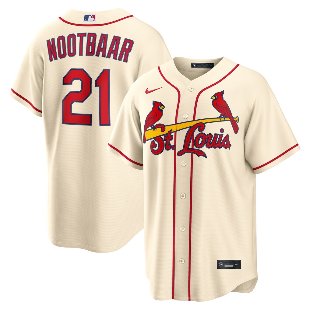 Men's St. Louis Cardinals Lars Nootbaar Nike Cream Alternate Replica Jersey - SUjersey01