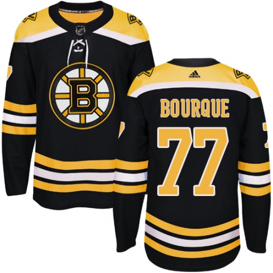 Youth Adidas Boston Bruins #77 Ray Bourque Authentic Black Home NHL Jersey - Ujersey