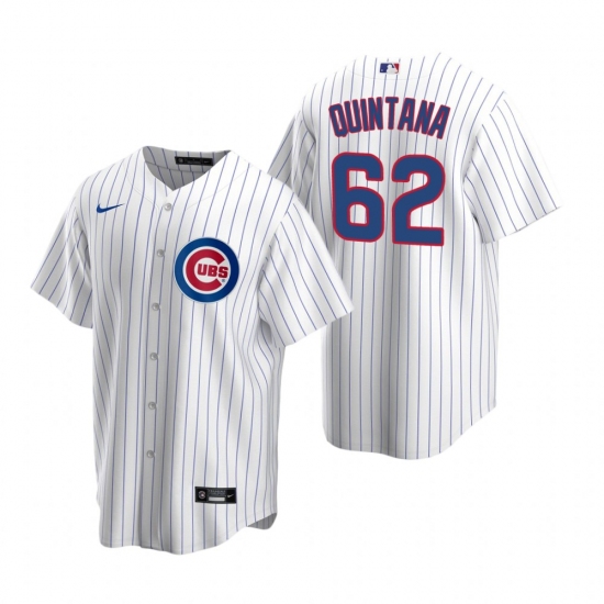 Men's Nike Chicago Cubs #62 Jose Quintana White Home Stitched Baseball Jersey - Ujersey